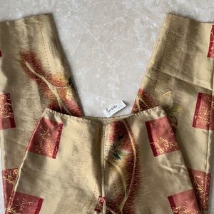 NWT TAPP New York Gold 100% Silk Pants